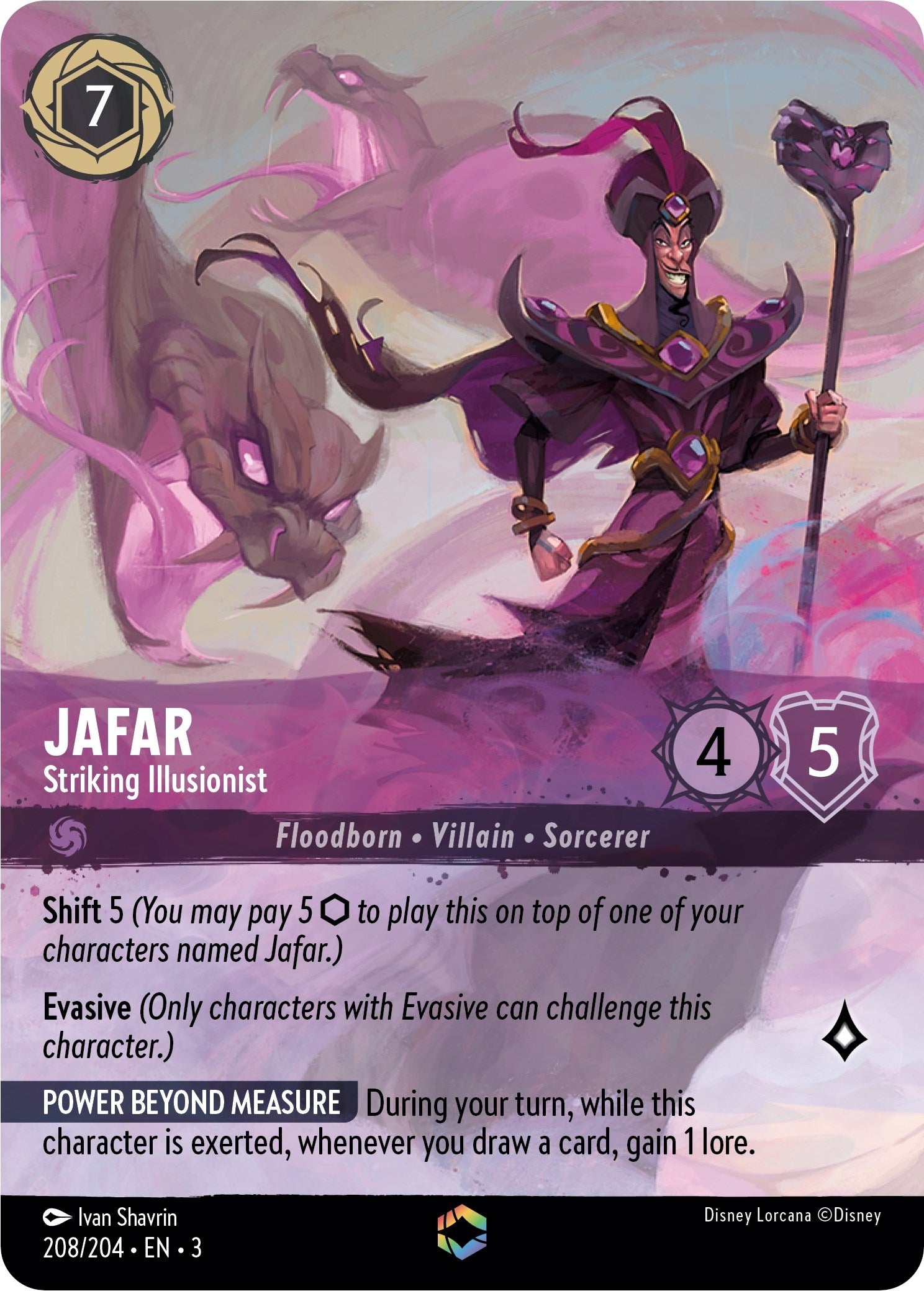 Image for Jafar - Striking Illusionist (Enchanted) (208/204) (Into the Inklands) (3) - Disney Lorcana