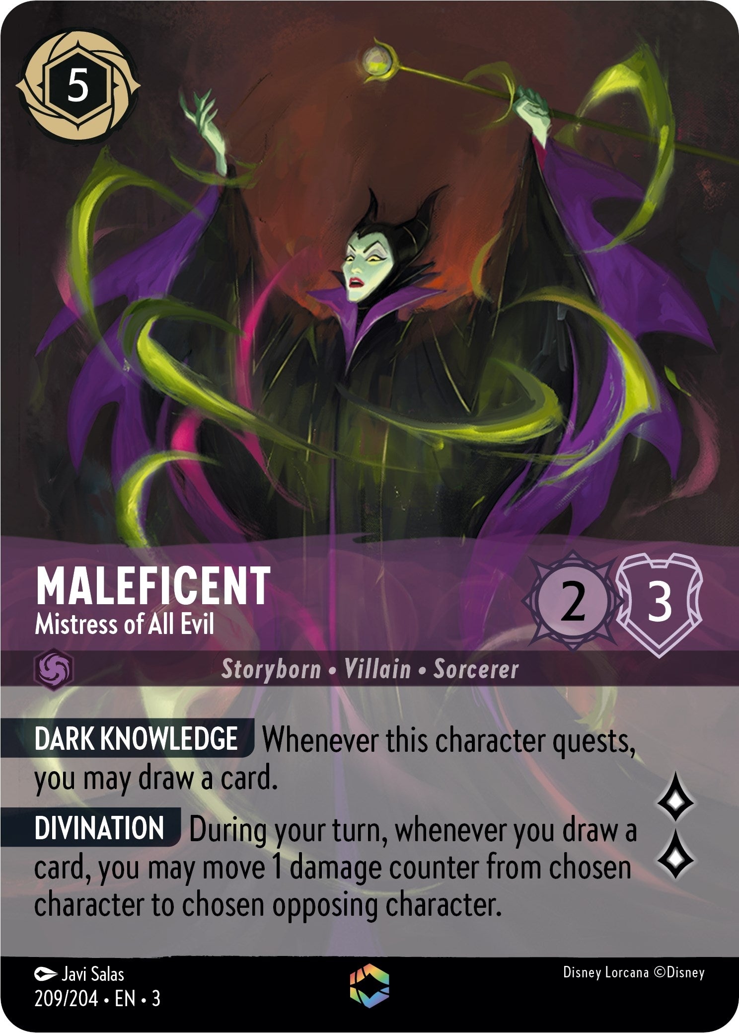 Image for Maleficent - Mistress of All Evil (Enchanted) (209/204) (Into the Inklands) (3) - Disney Lorcana