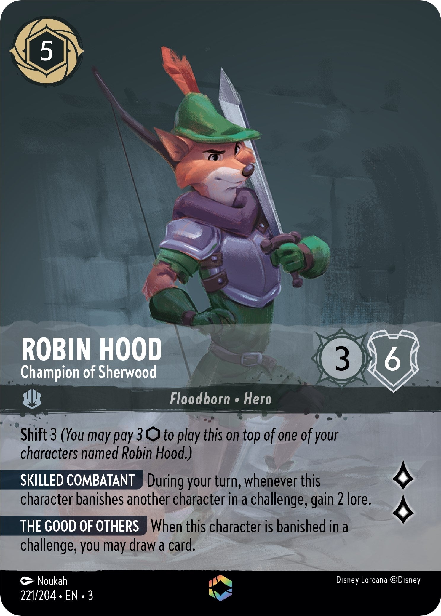 Image for Robin Hood - Champion of Sherwood (Enchanted) (221/204) (Into the Inklands) (3) - Disney Lorcana