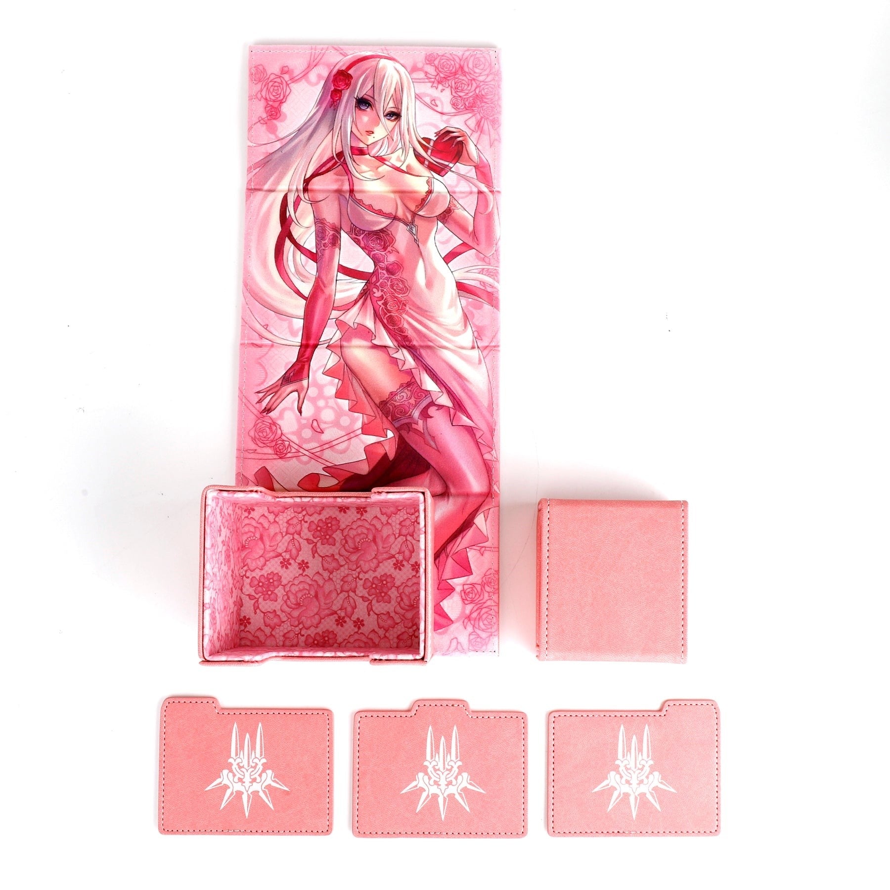 Image for 2B MINE Faux Leather Deck Box with Magnetic Dice Tray (YoRHart) (Pink) - Deck Boxes