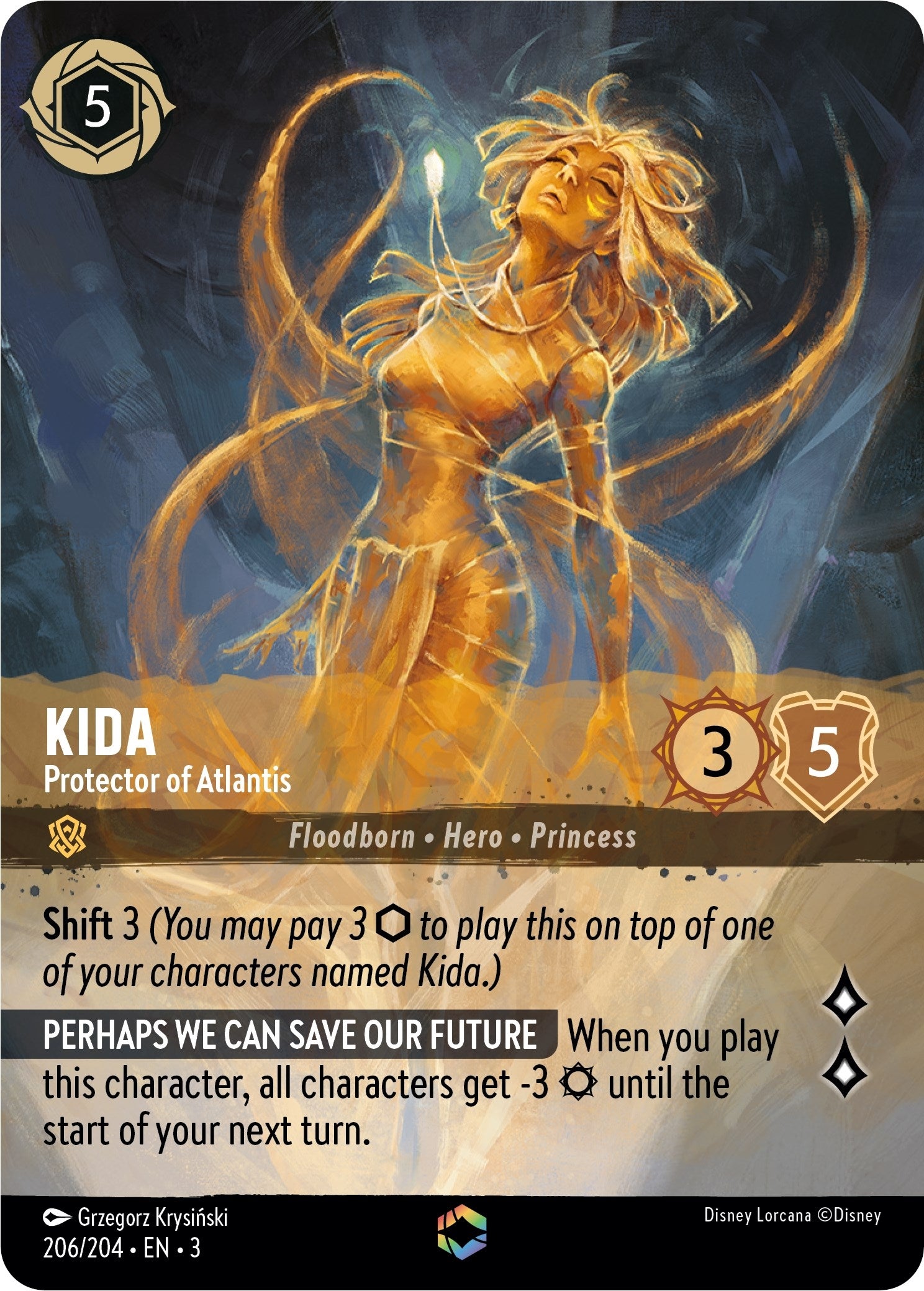 Image for Kida - Protector of Atlantis (Enchanted) (206/204) (Into the Inklands) (3) - Disney Lorcana