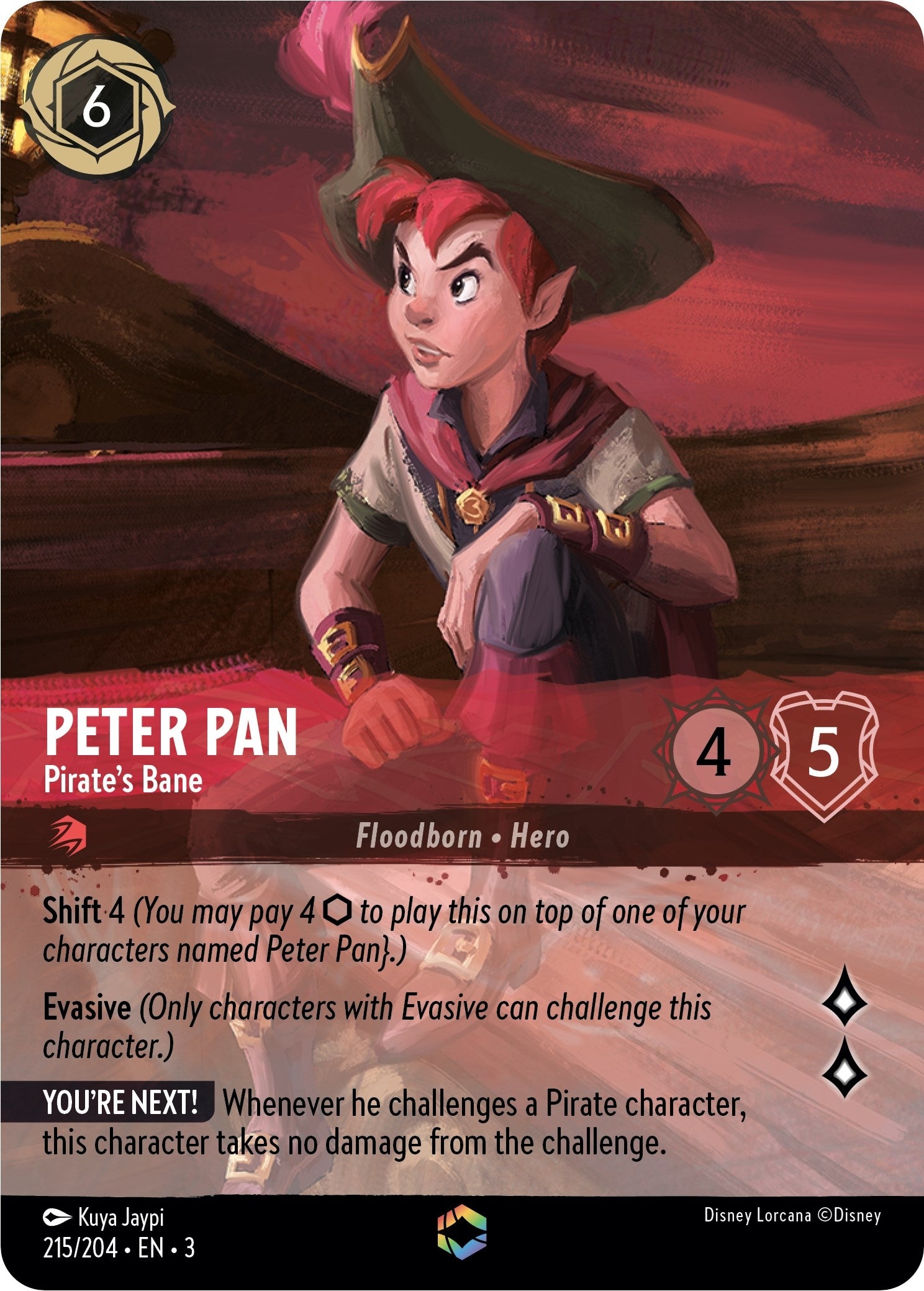 Image for Peter Pan - Pirate's Bane (Enchanted) (215/204) (Into the Inklands) (3) - Disney Lorcana