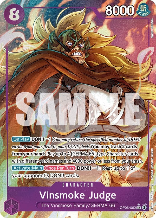 Image for Vinsmoke Judge (Alternate Art) (OP06-062) (Wings of the Captain) (OP06) - One Piece Card Game