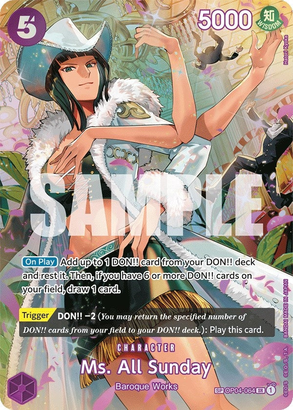 Image for Ms. All Sunday (SP) (OP04-064) (Wings of the Captain) (OP06) - One Piece Card Game