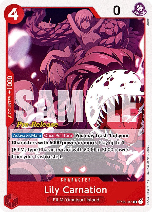 Image for Lily Carnation (OP06-015) (Wings of the Captain Pre-Release Cards) (OP06 PRE) - One Piece Card Game
