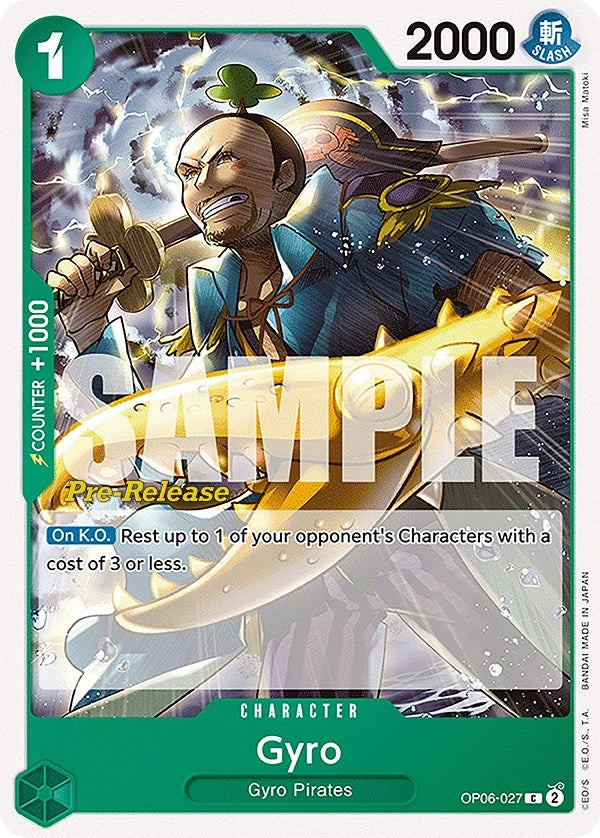 Image for Gyro (OP06-027) (Wings of the Captain Pre-Release Cards) (OP06 PRE) - One Piece Card Game