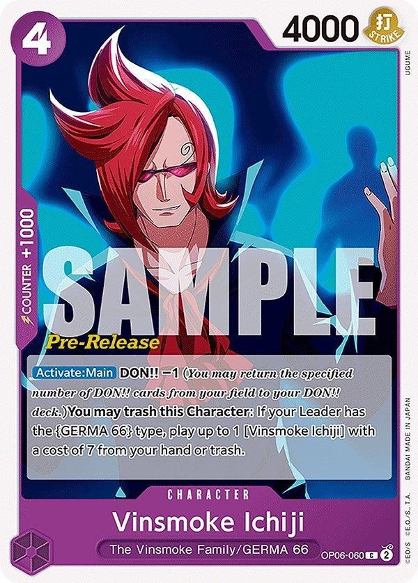 Image for Vinsmoke Ichiji (060) (OP06-060) (Wings of the Captain Pre-Release Cards) (OP06 PRE) - One Piece Card Game