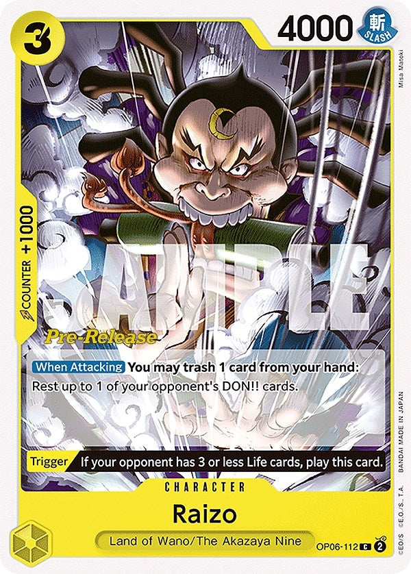 Image for Raizo (OP06-112) (Wings of the Captain Pre-Release Cards) (OP06 PRE) - One Piece Card Game
