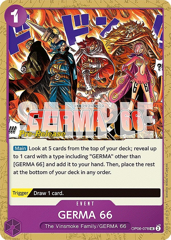Image for GERMA 66 (OP06-078) (Wings of the Captain Pre-Release Cards) (OP06 PRE) - One Piece Card Game