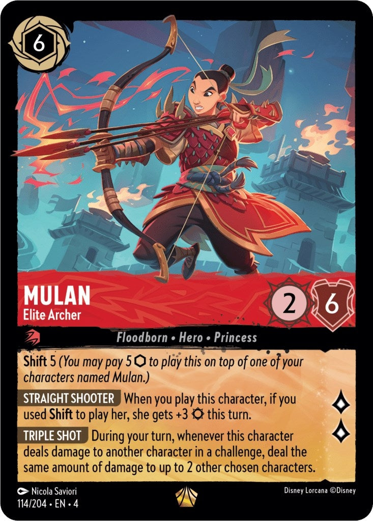 Image for Mulan - Elite Archer (114/204) (Ursula's Return) (4) - Disney Lorcana