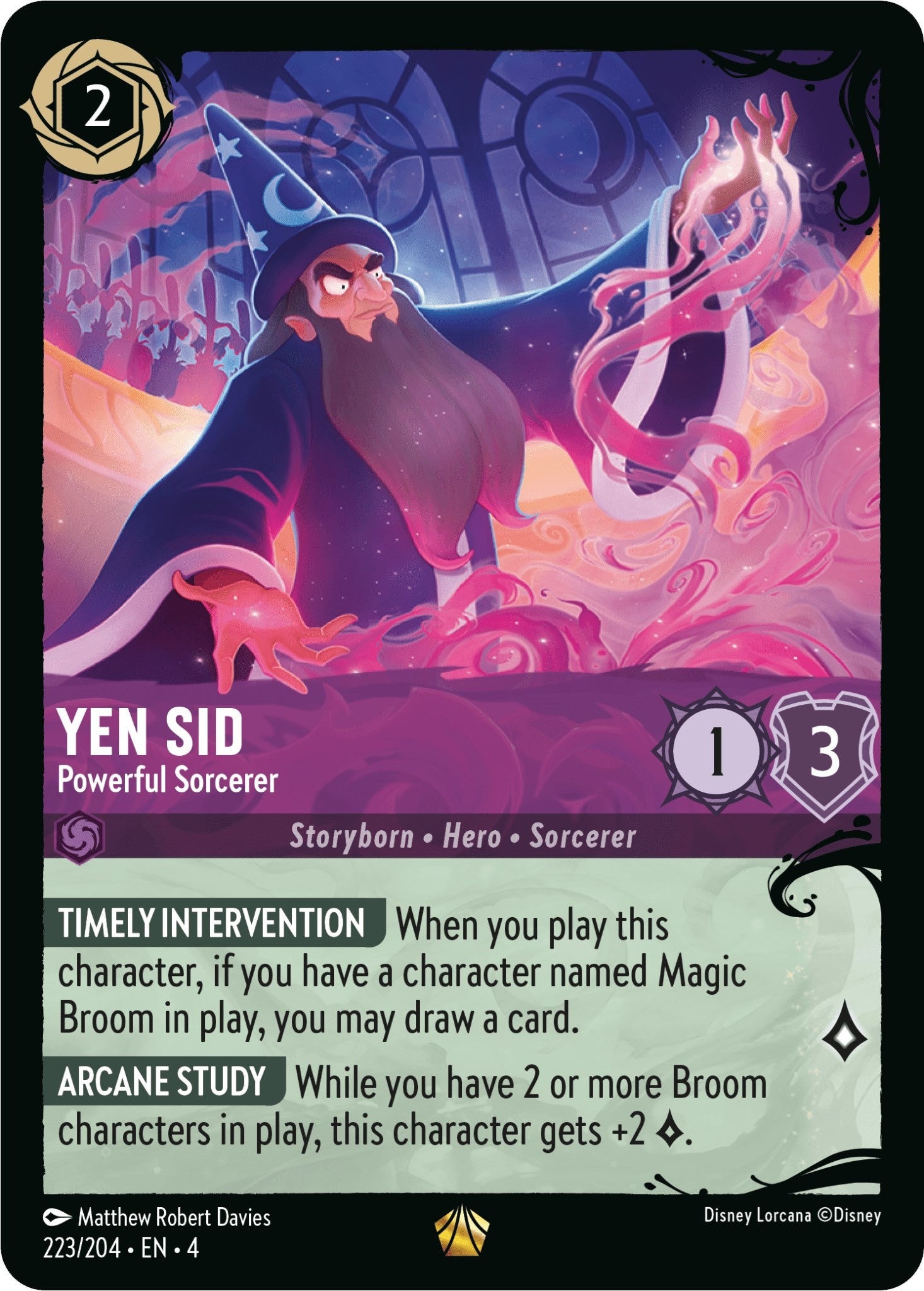 Image for Yen Sid - Powerful Sorcerer (223/204) (223/204) (Illumineer's Quest: Deep Trouble) (Q1) - Disney Lorcana