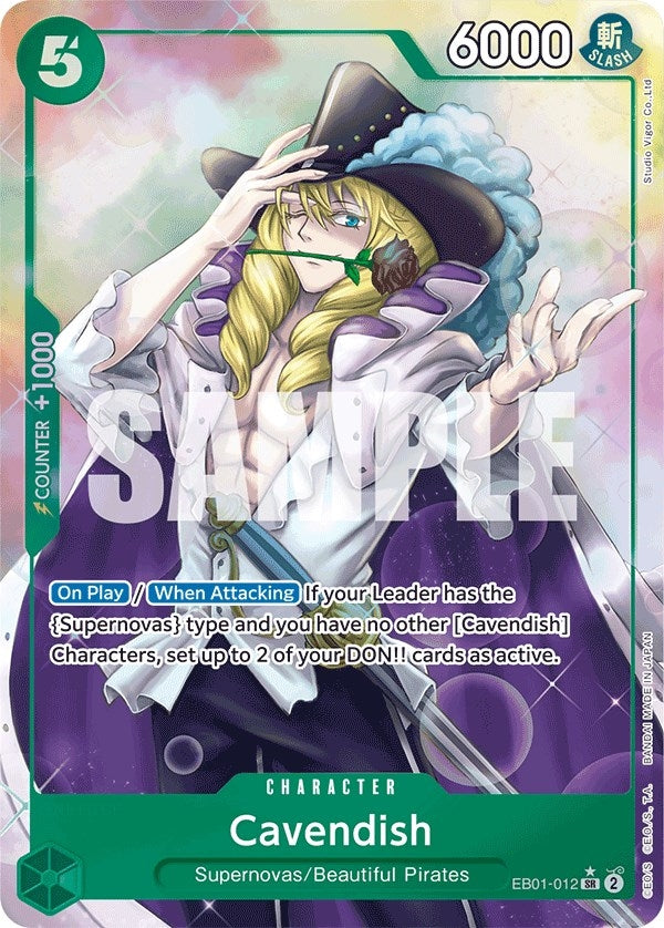 Image for Cavendish (Alternate Art) (EB01-012) (Extra Booster: Memorial Collection) (EB-01) - One Piece Card Game