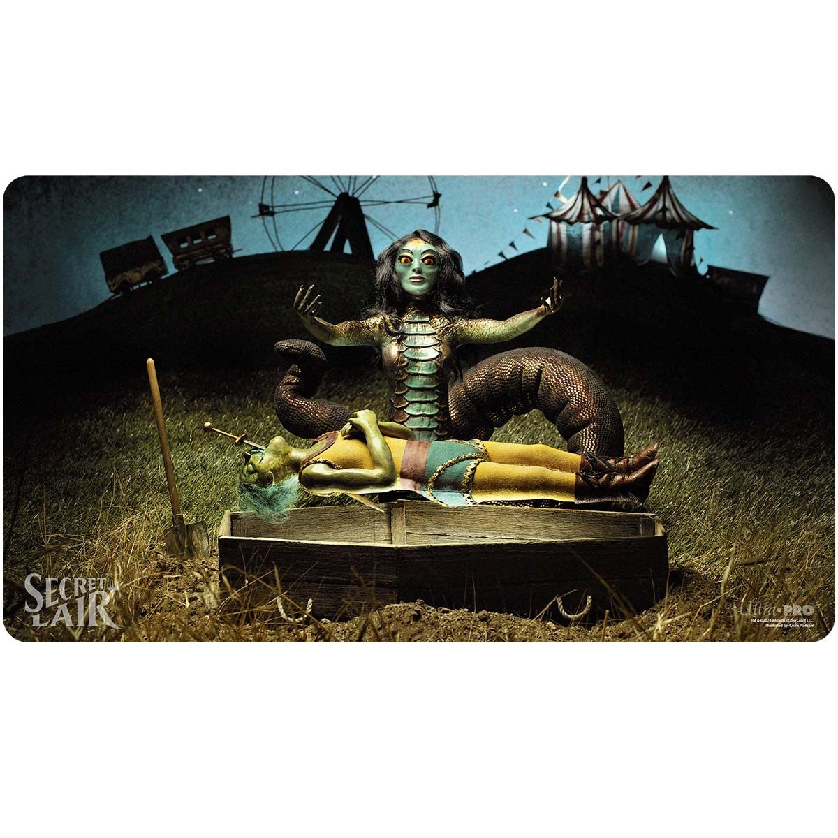Image for Secret Lair Equinox Superdrop 2024 Diabolical Dioramas Gravebreaker Lamia Standard Gaming Playmat for Magic: The Gathering - Playmats