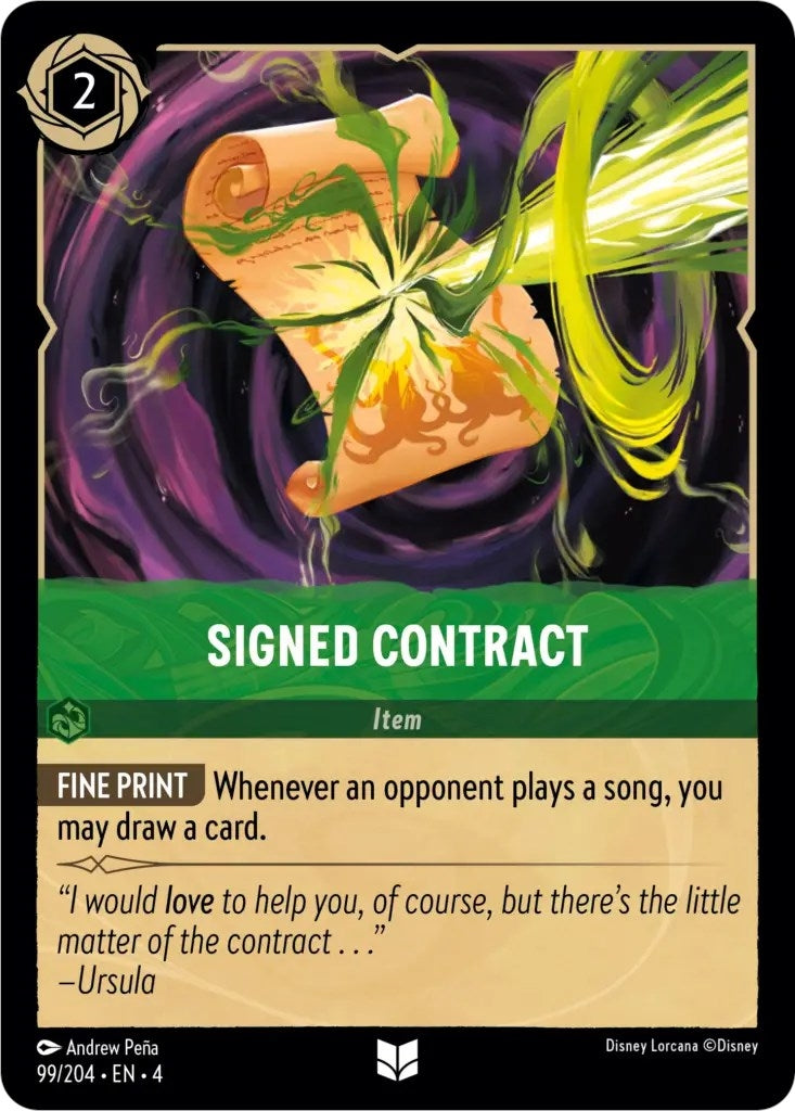 Image for Signed Contract (99/204) (Ursula's Return) (4) - Disney Lorcana