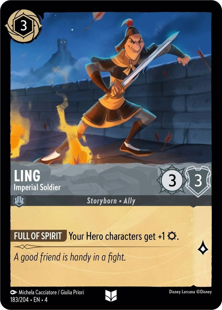 Image for Ling - Imperial Soldier (183/204) (Ursula's Return) (4) - Disney Lorcana