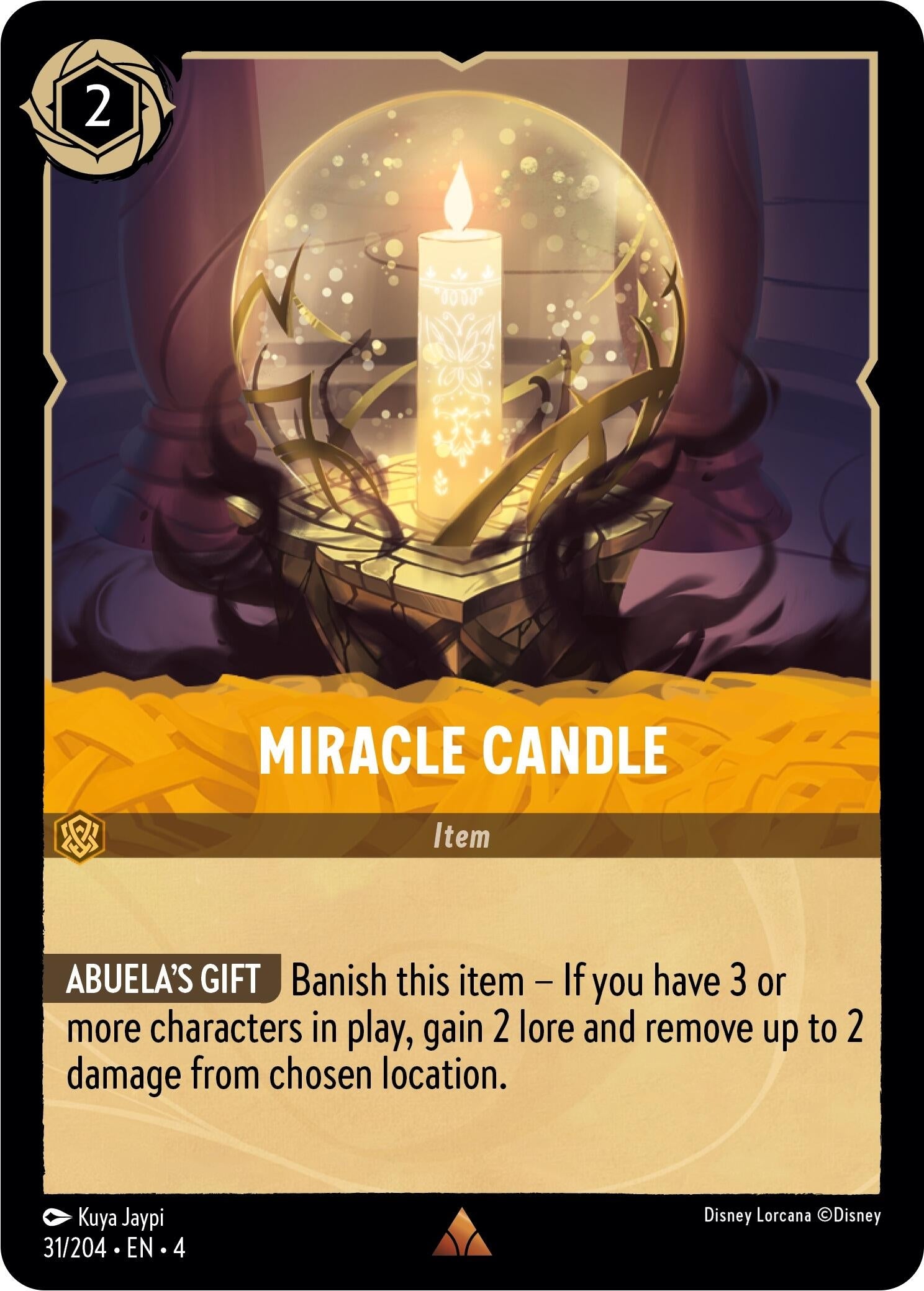 Image for Miracle Candle (31/204) (Ursula's Return) (4) - Disney Lorcana
