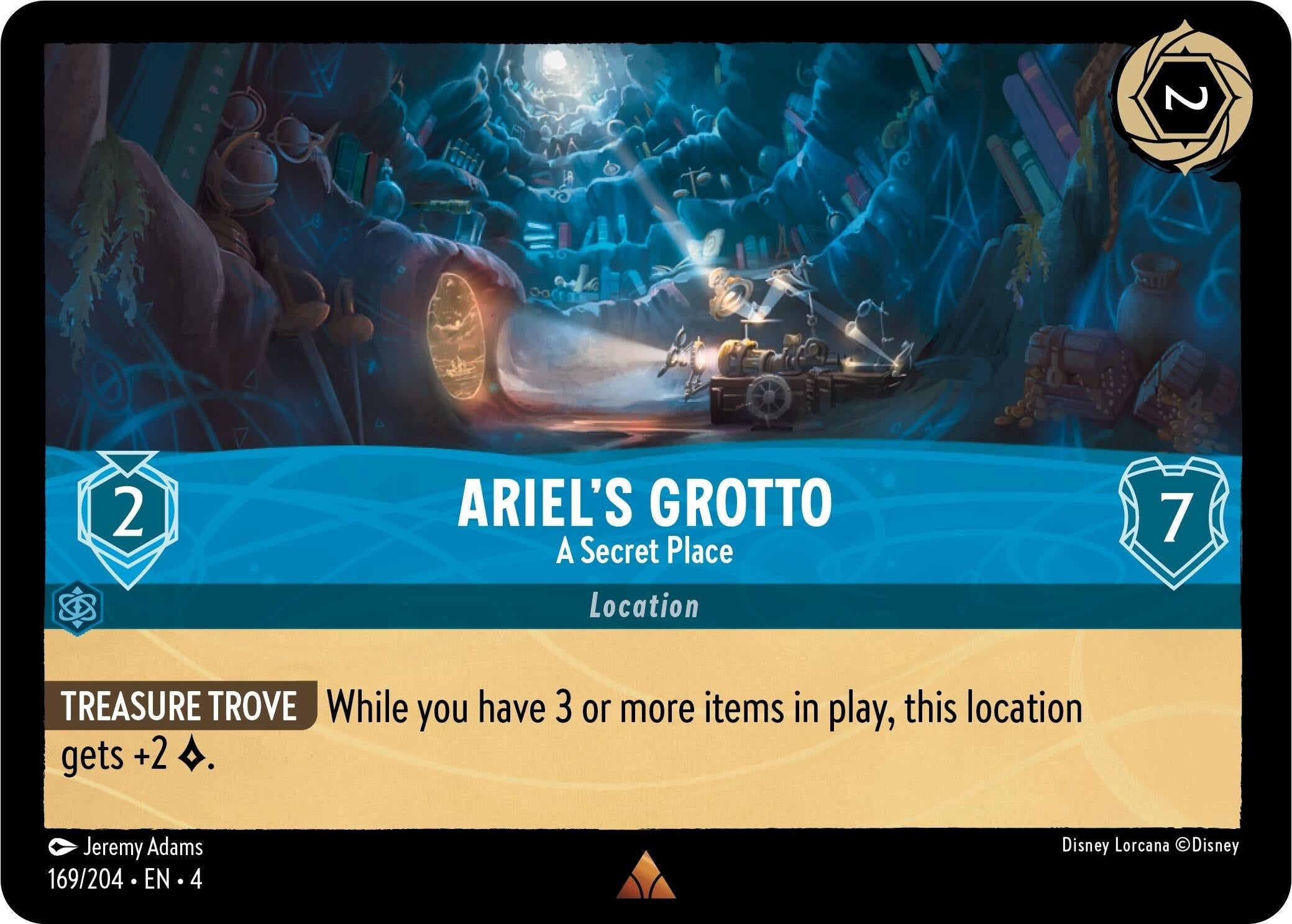 Image for Ariel's Grotto - A Secret Place (169/204) (Ursula's Return) (4) - Disney Lorcana
