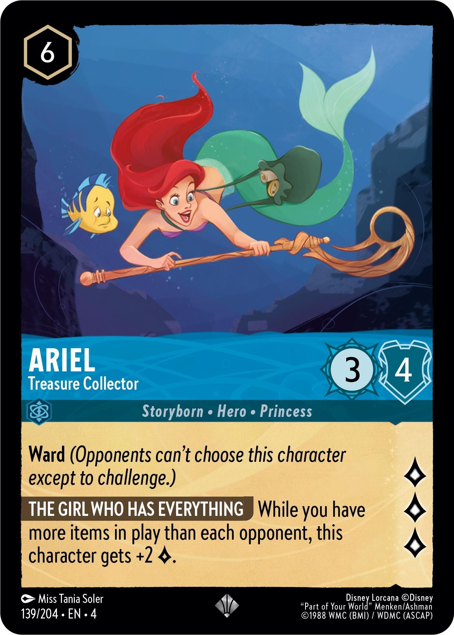 Image for Ariel - Treasure Collector (139/204) (Ursula's Return) (4) - Disney Lorcana