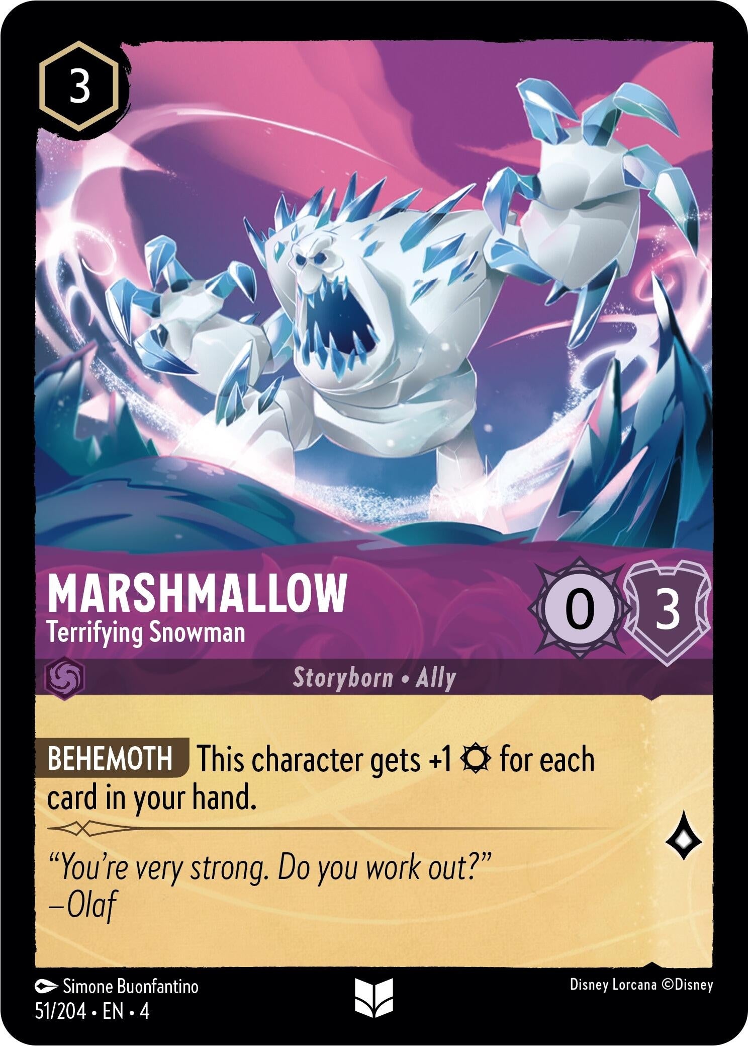 Image for Marshmallow - Terrifying Snowman (51/204) (Ursula's Return) (4) - Disney Lorcana