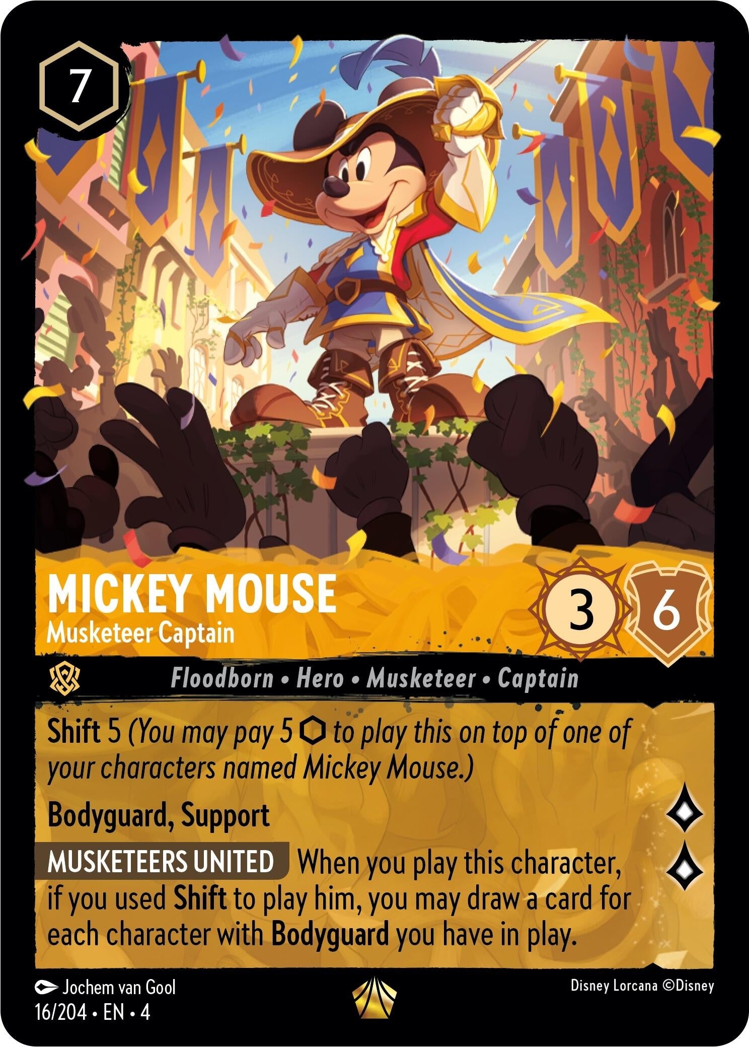 Image for Mickey Mouse - Musketeer Captain (16/204) (Ursula's Return) (4) - Disney Lorcana