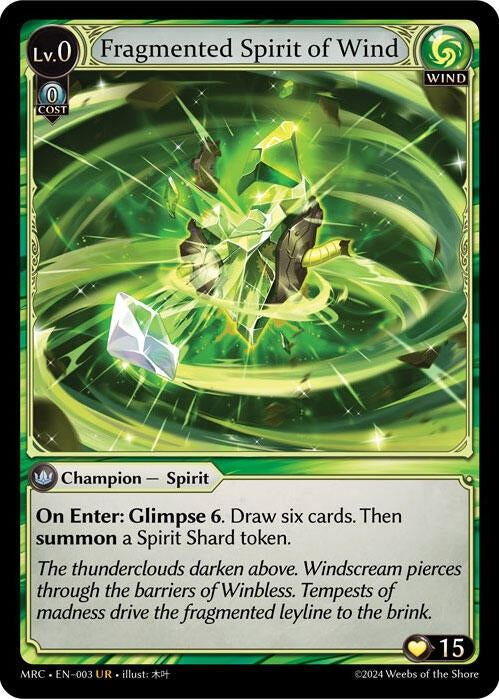 Image for Fragmented Spirit of Wind (003) (Mercurial Heart) (MRC) - Grand Archive TCG