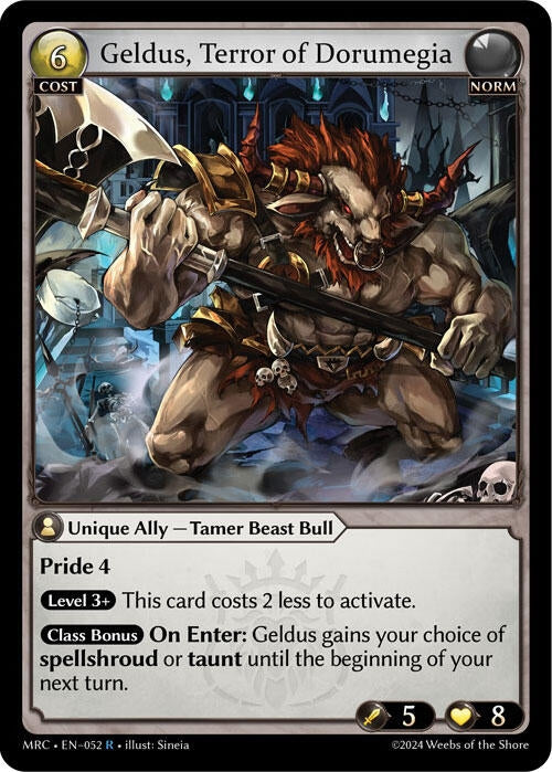 Image for Geldus, Terror of Dorumegia (052) (Mercurial Heart) (MRC) - Grand Archive TCG