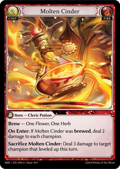 Image for Molten Cinder (090) (Mercurial Heart) (MRC) - Grand Archive TCG