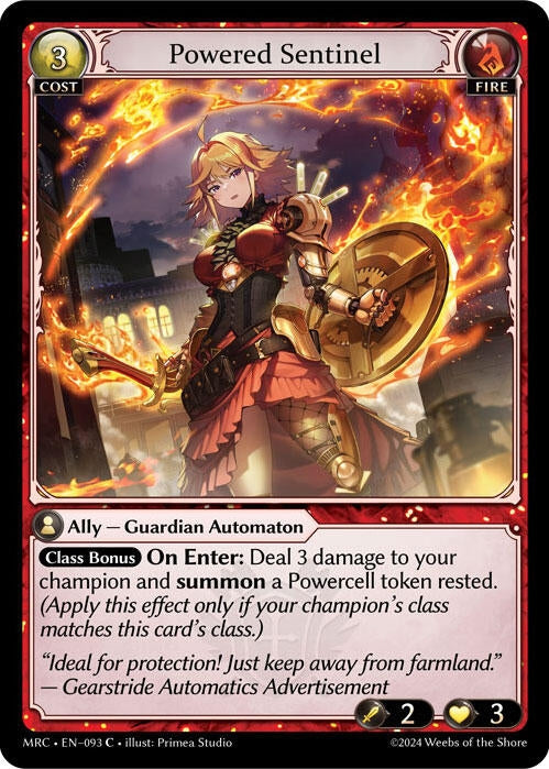 Image for Powered Sentinel (093) (Mercurial Heart) (MRC) - Grand Archive TCG