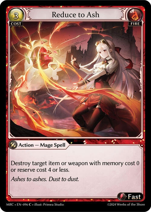 Image for Reduce to Ash (096) (Mercurial Heart) (MRC) - Grand Archive TCG