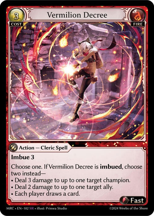 Image for Vermilion Decree (102) (Mercurial Heart) (MRC) - Grand Archive TCG