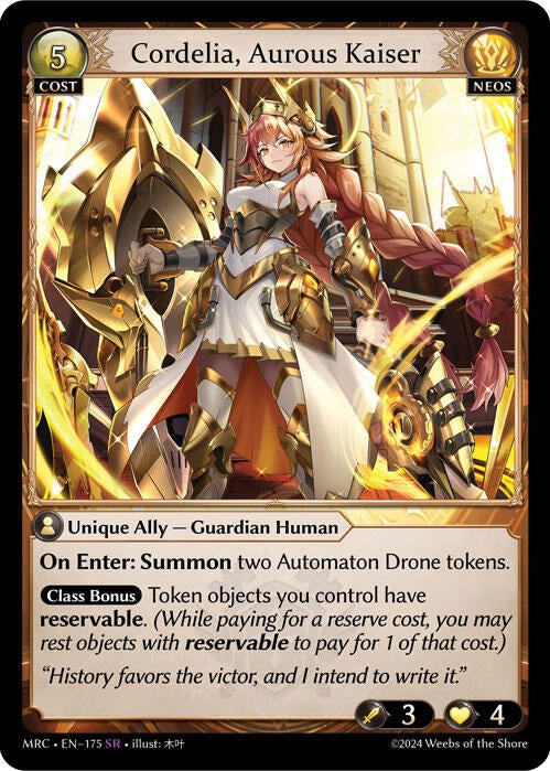 Image for Cordelia, Aurous Kaiser (175) (Mercurial Heart) (MRC) - Grand Archive TCG