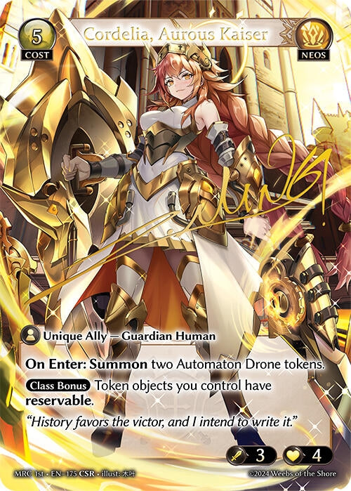 Image for Cordelia, Aurous Kaiser (CSR) (175) (Mercurial Heart) (MRC) - Grand Archive TCG