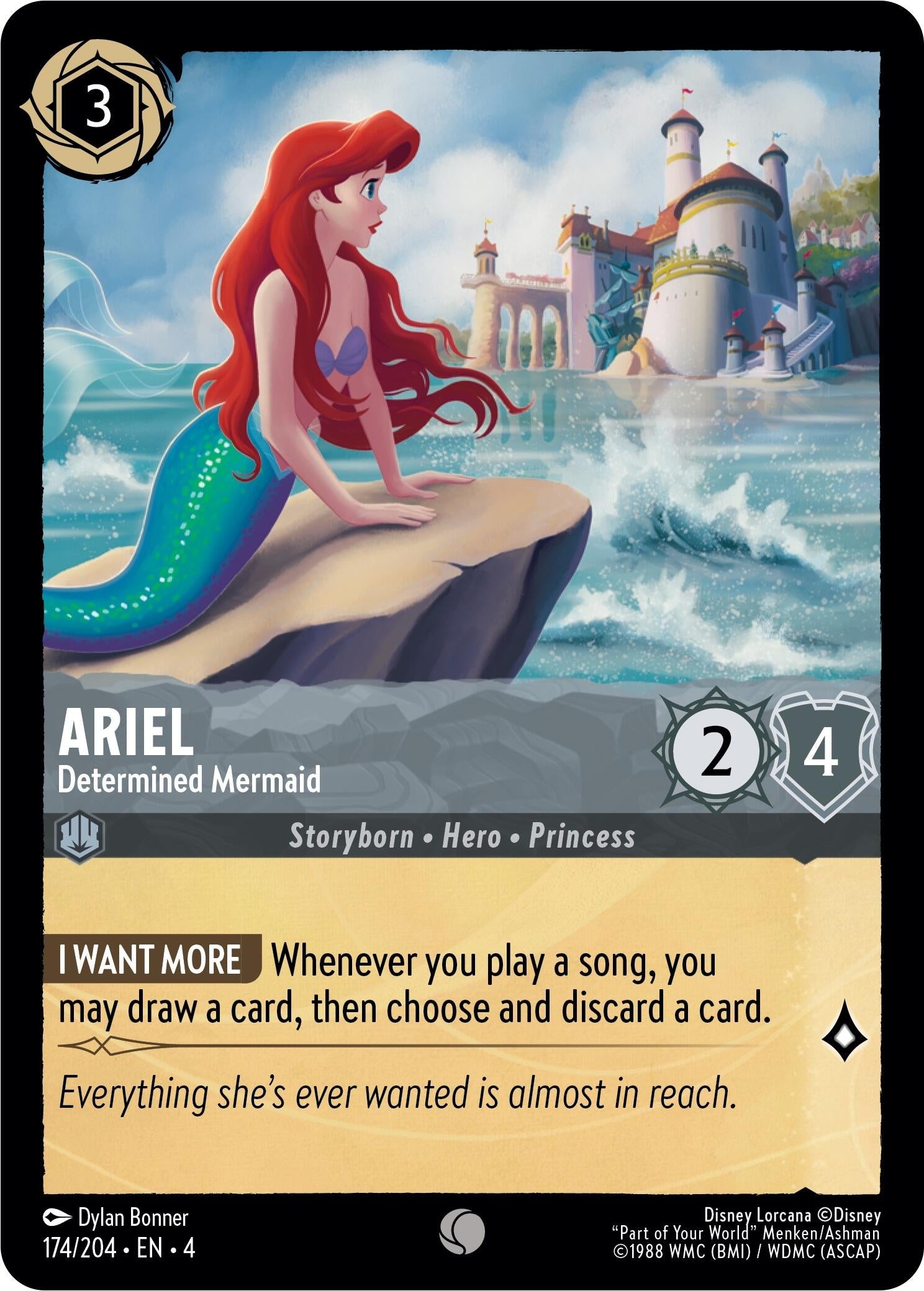 Image for Ariel - Determined Mermaid (174/204) (Ursula's Return) (4) - Disney Lorcana