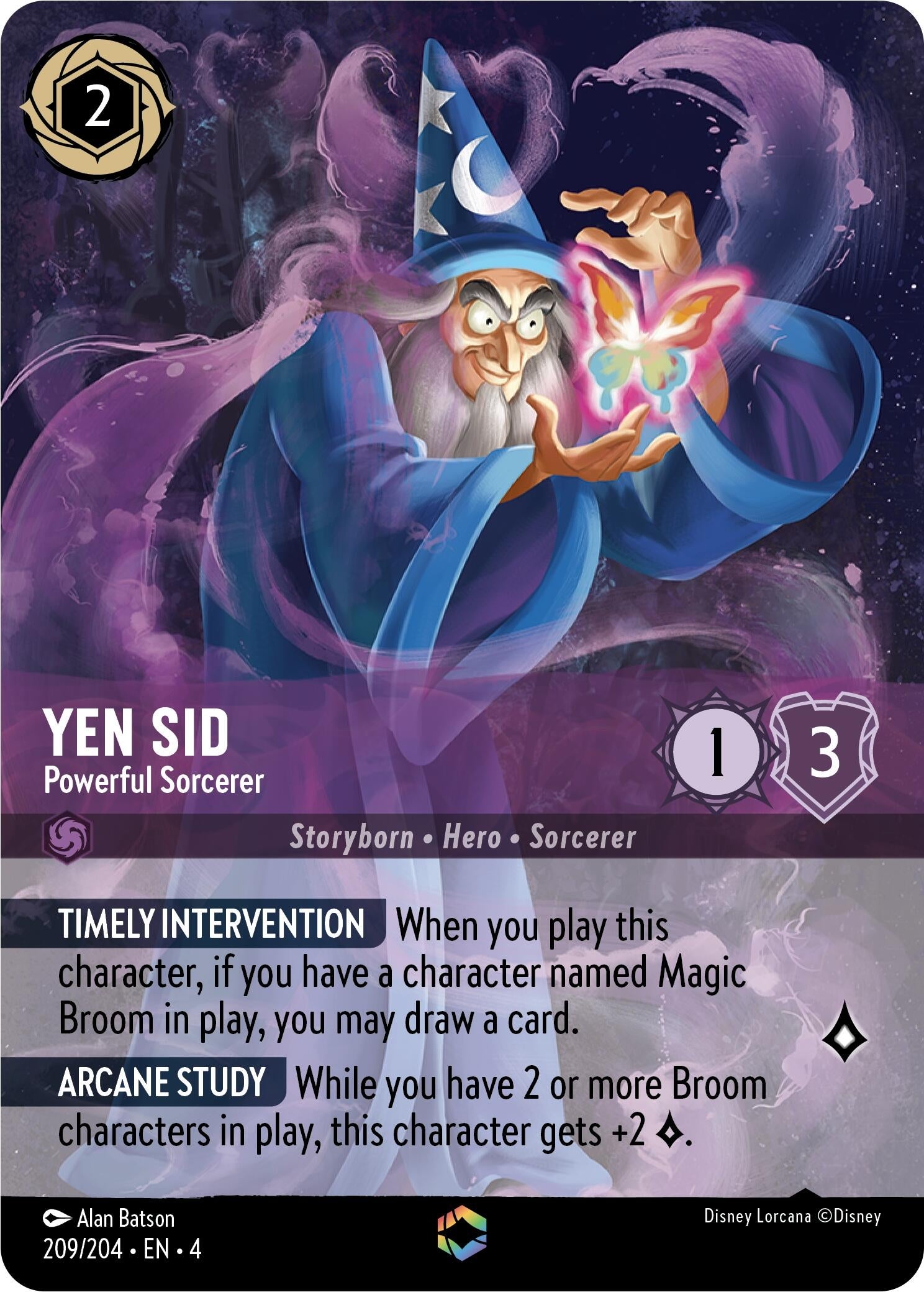 Image for Yen Sid - Powerful Sorcerer (Enchanted) (209/204) (Ursula's Return) (4) - Disney Lorcana