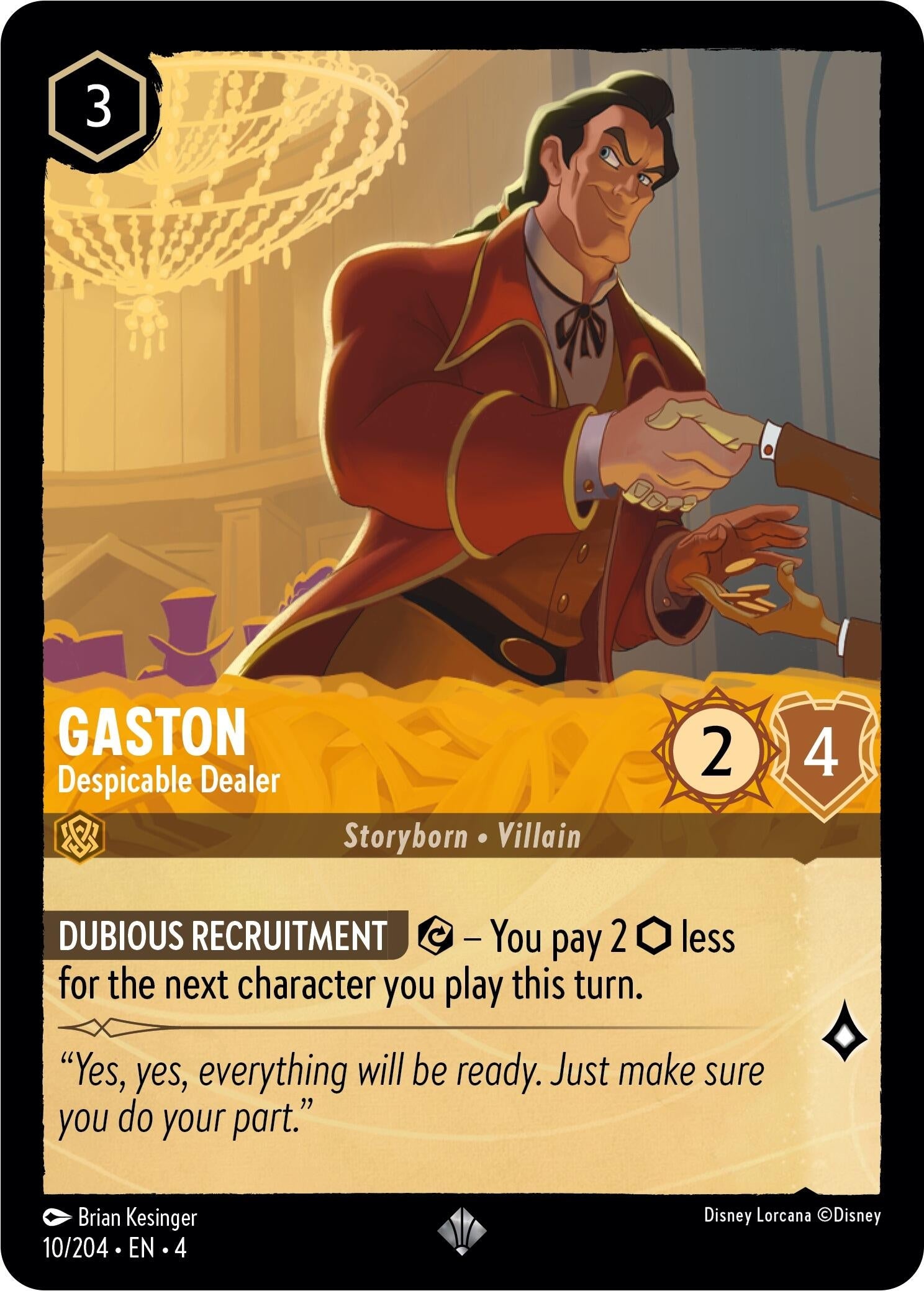 Image for Gaston - Despicable Dealer (10/204) (Ursula's Return) (4) - Disney Lorcana