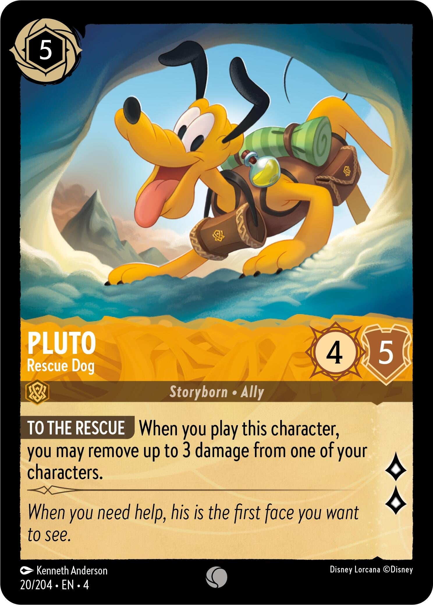 Image for Pluto - Rescue Dog (20/204) (Ursula's Return) (4) - Disney Lorcana