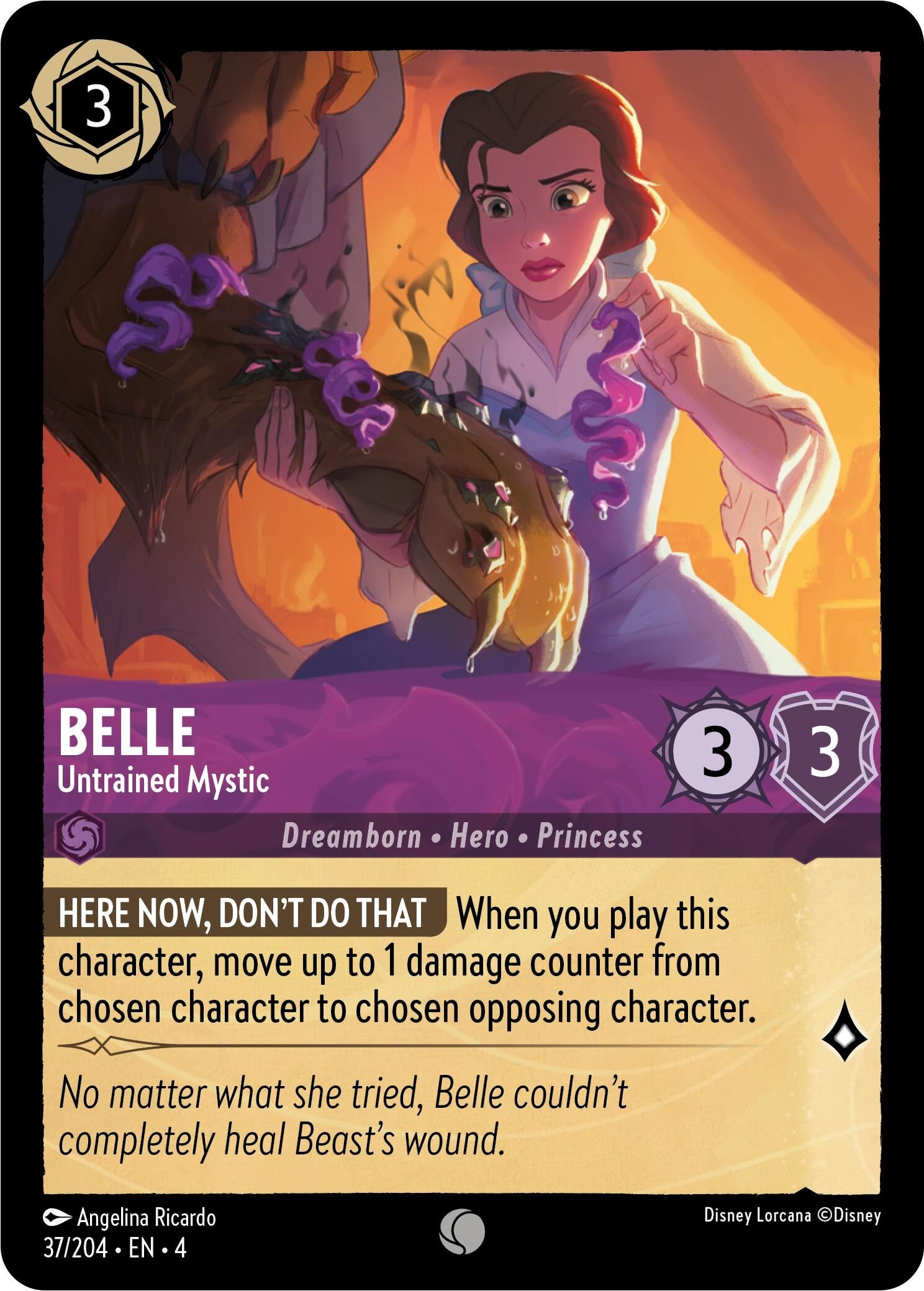 Image for Belle - Untrained Mystic (37/204) (Ursula's Return) (4) - Disney Lorcana