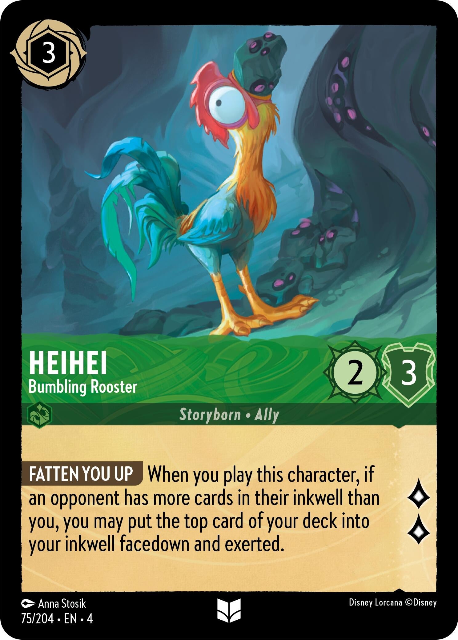 Image for Heihei - Bumbling Rooster (75/204) (Ursula's Return) (4) - Disney Lorcana