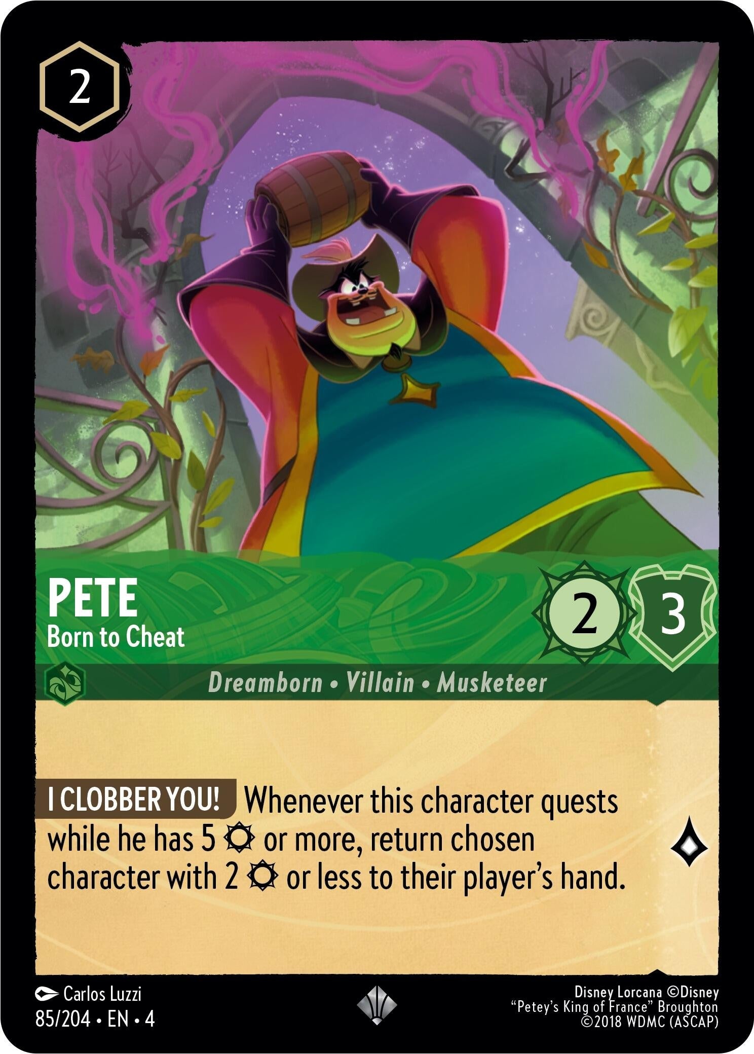 Image for Pete - Born to Cheat (85/204) (Ursula's Return) (4) - Disney Lorcana