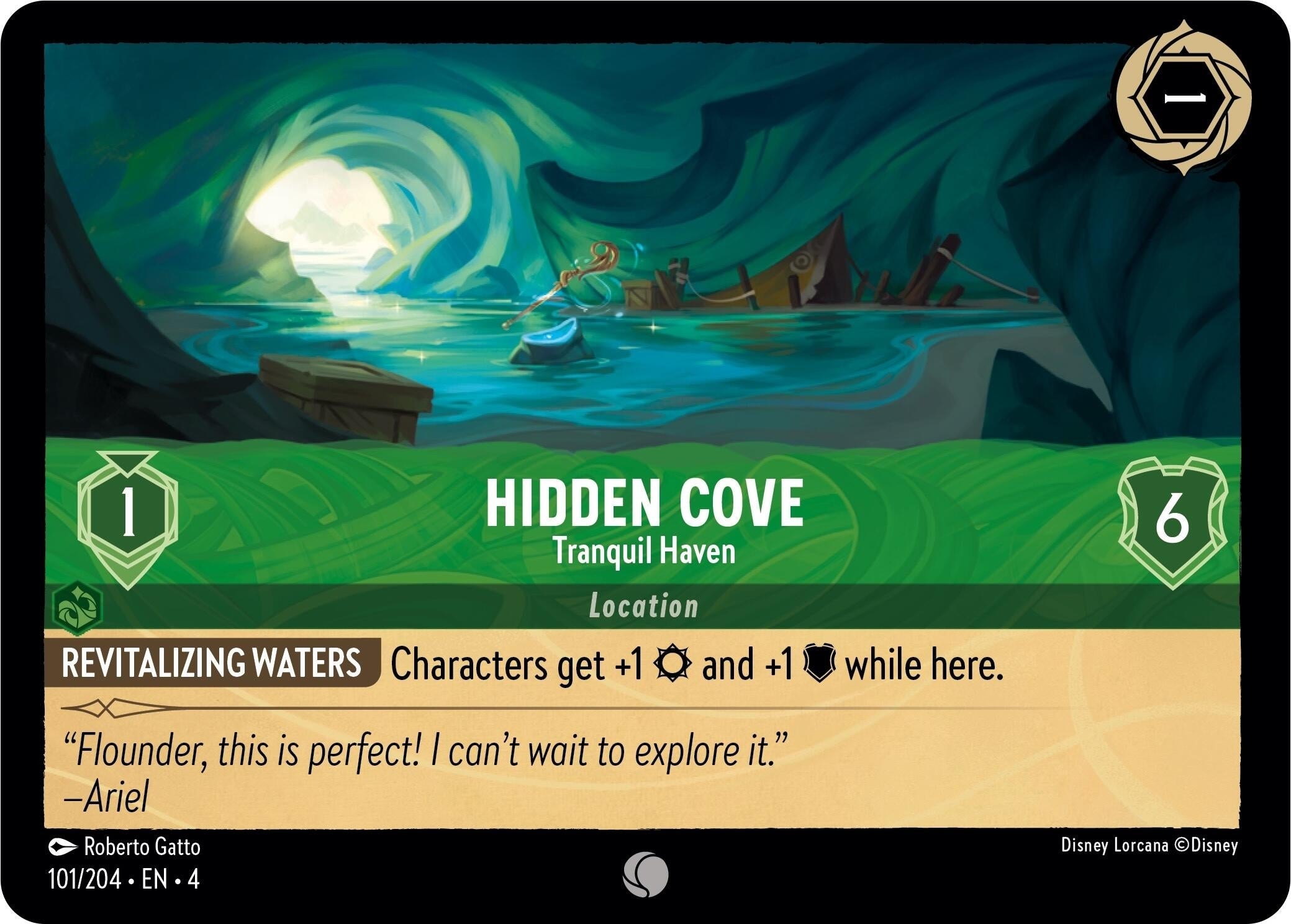 Image for Hidden Cove - Tranquil Haven (101/204) (Ursula's Return) (4) - Disney Lorcana