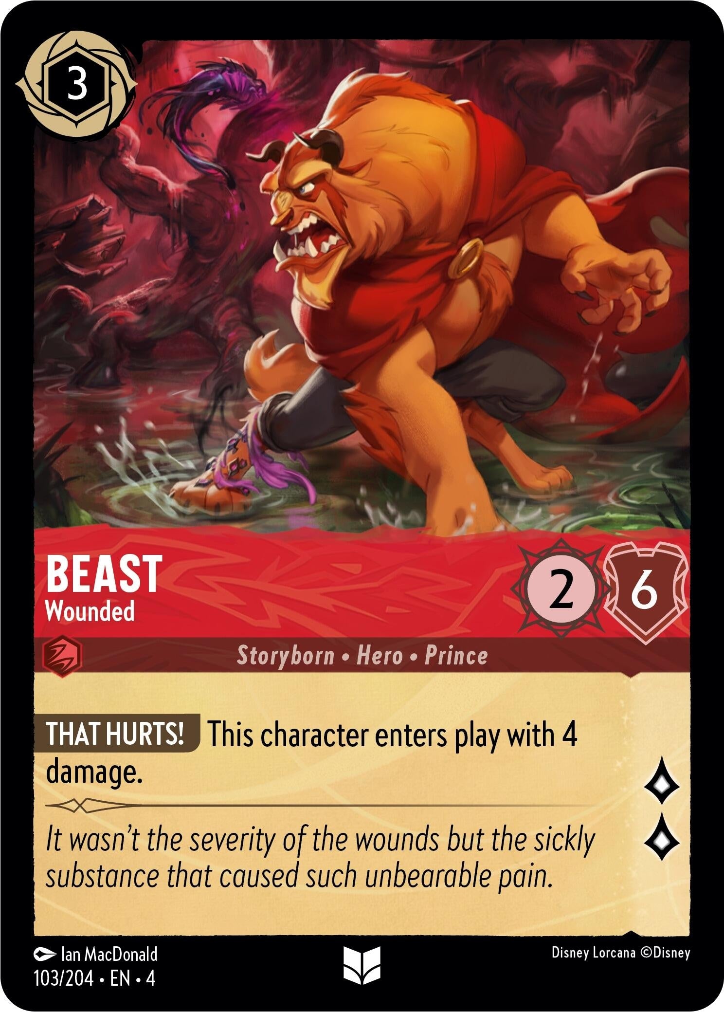 Image for Beast - Wounded (103/204) (Ursula's Return) (4) - Disney Lorcana