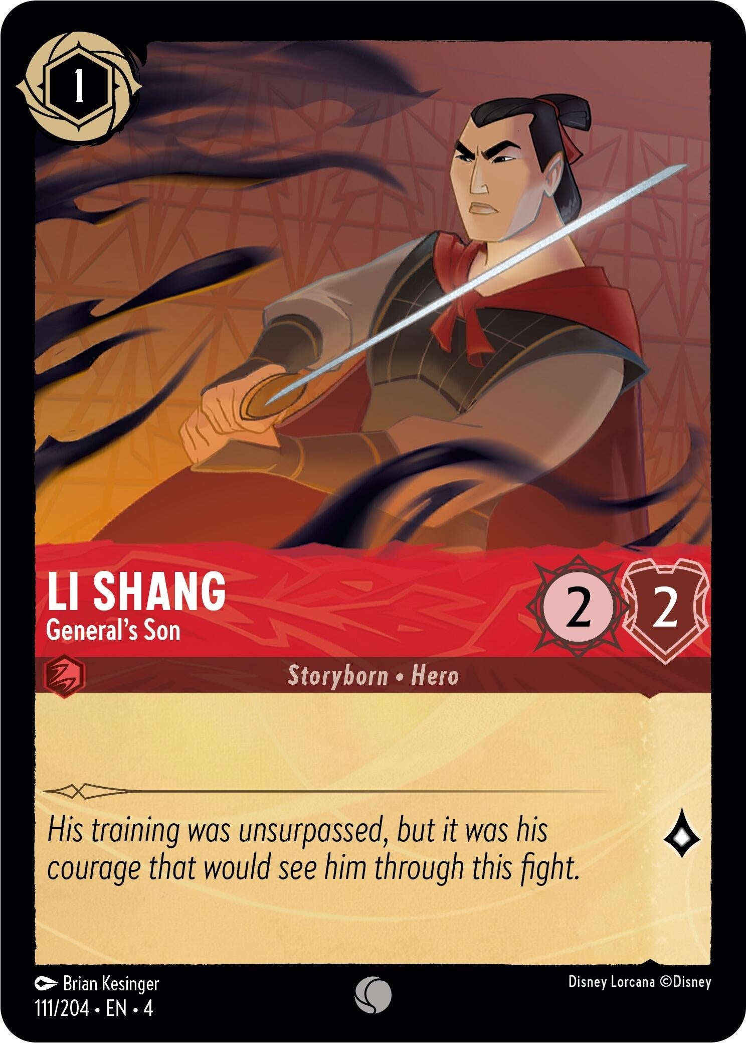 Image for Li Shang - General's Son (111/204) (Ursula's Return) (4) - Disney Lorcana