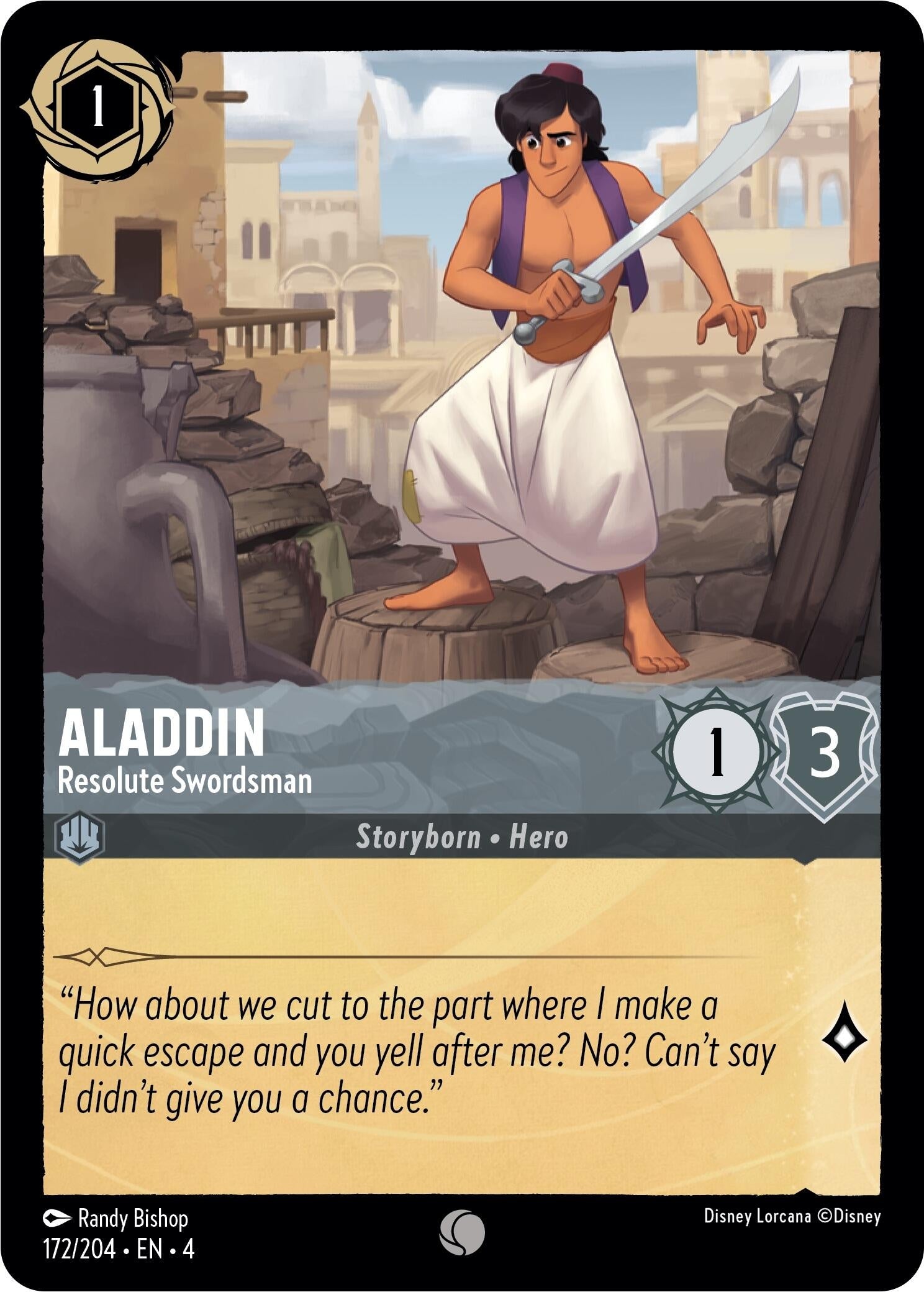 Image for Aladdin - Resolute Swordsman (172/204) (Ursula's Return) (4) - Disney Lorcana