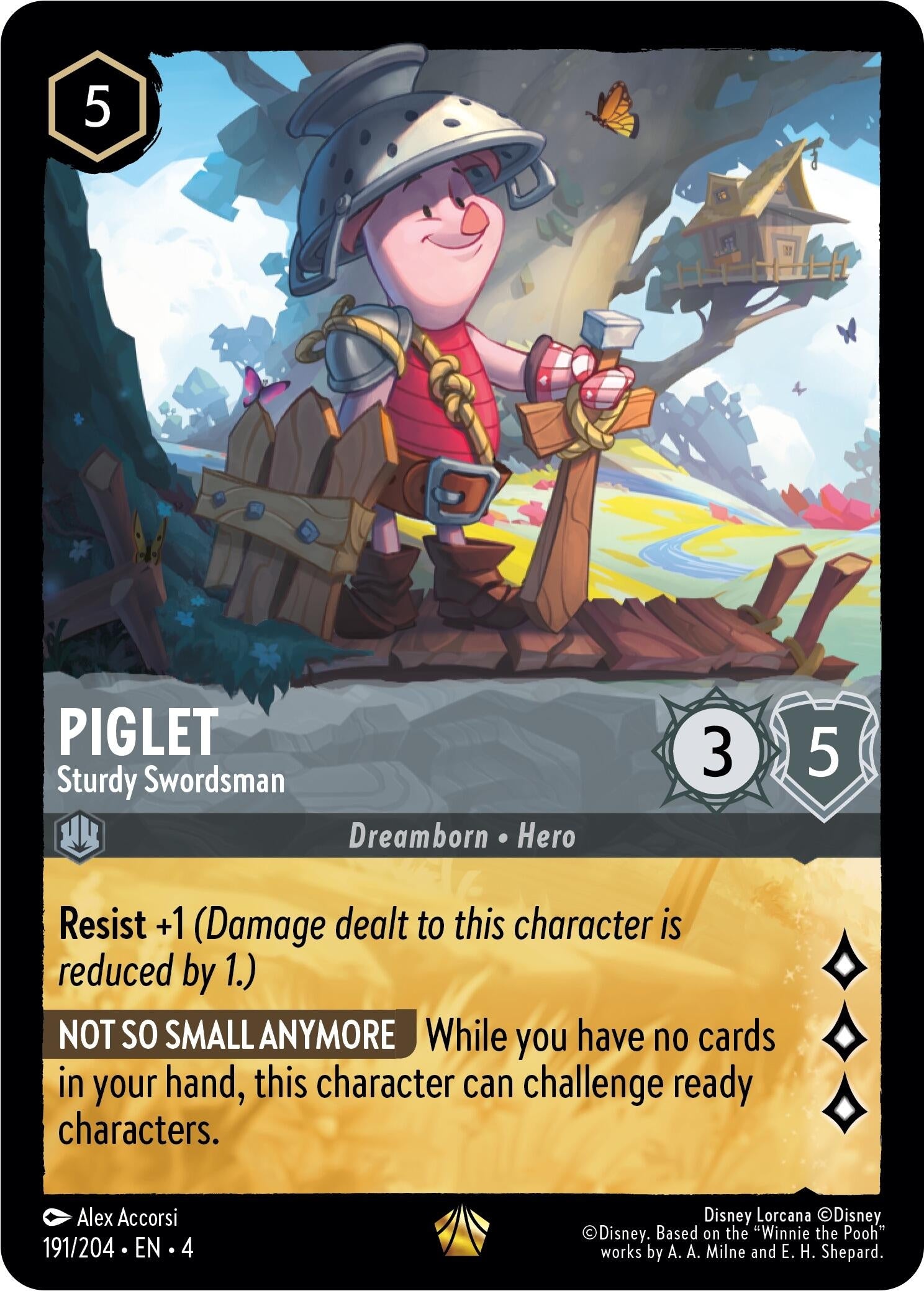 Image for Piglet - Sturdy Swordsman (191/204) (Ursula's Return) (4) - Disney Lorcana
