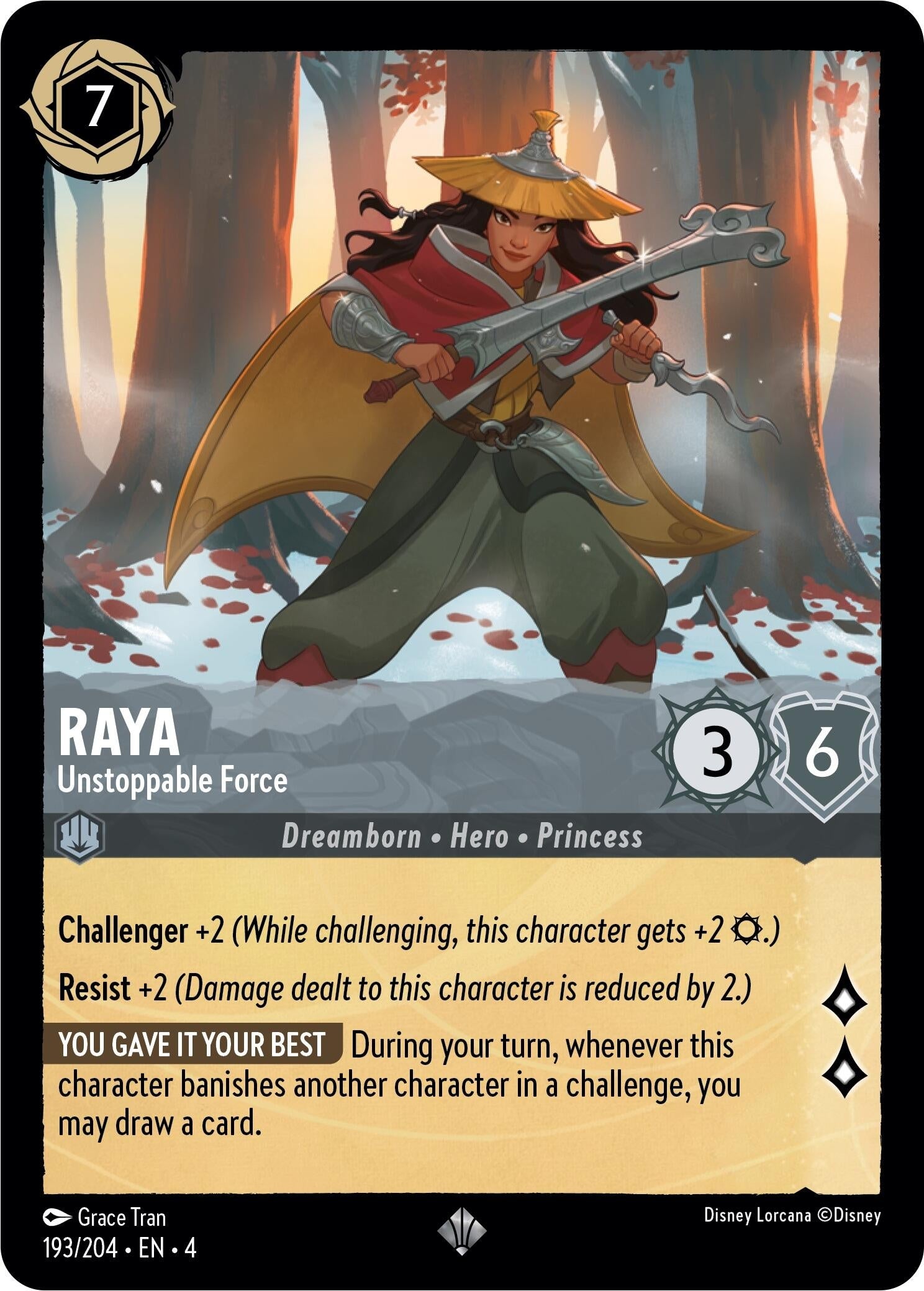 Image for Raya - Unstoppable Force (193/204) (Ursula's Return) (4) - Disney Lorcana