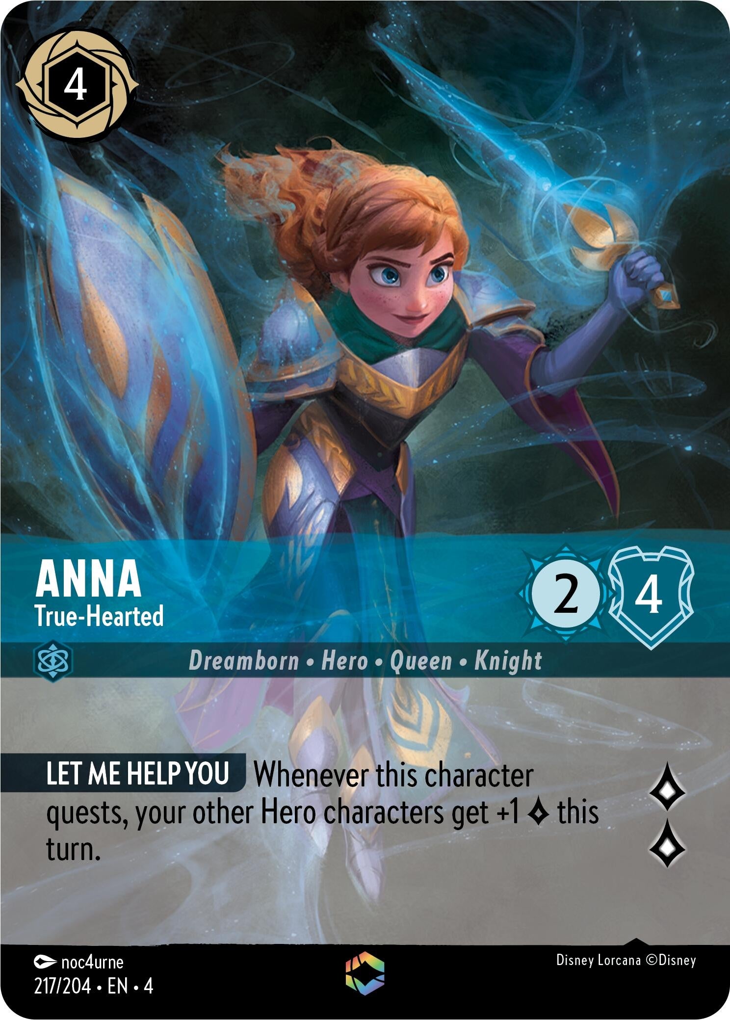 Image for Anna - True-Hearted (Enchanted) (217/204) (Ursula's Return) (4) - Disney Lorcana