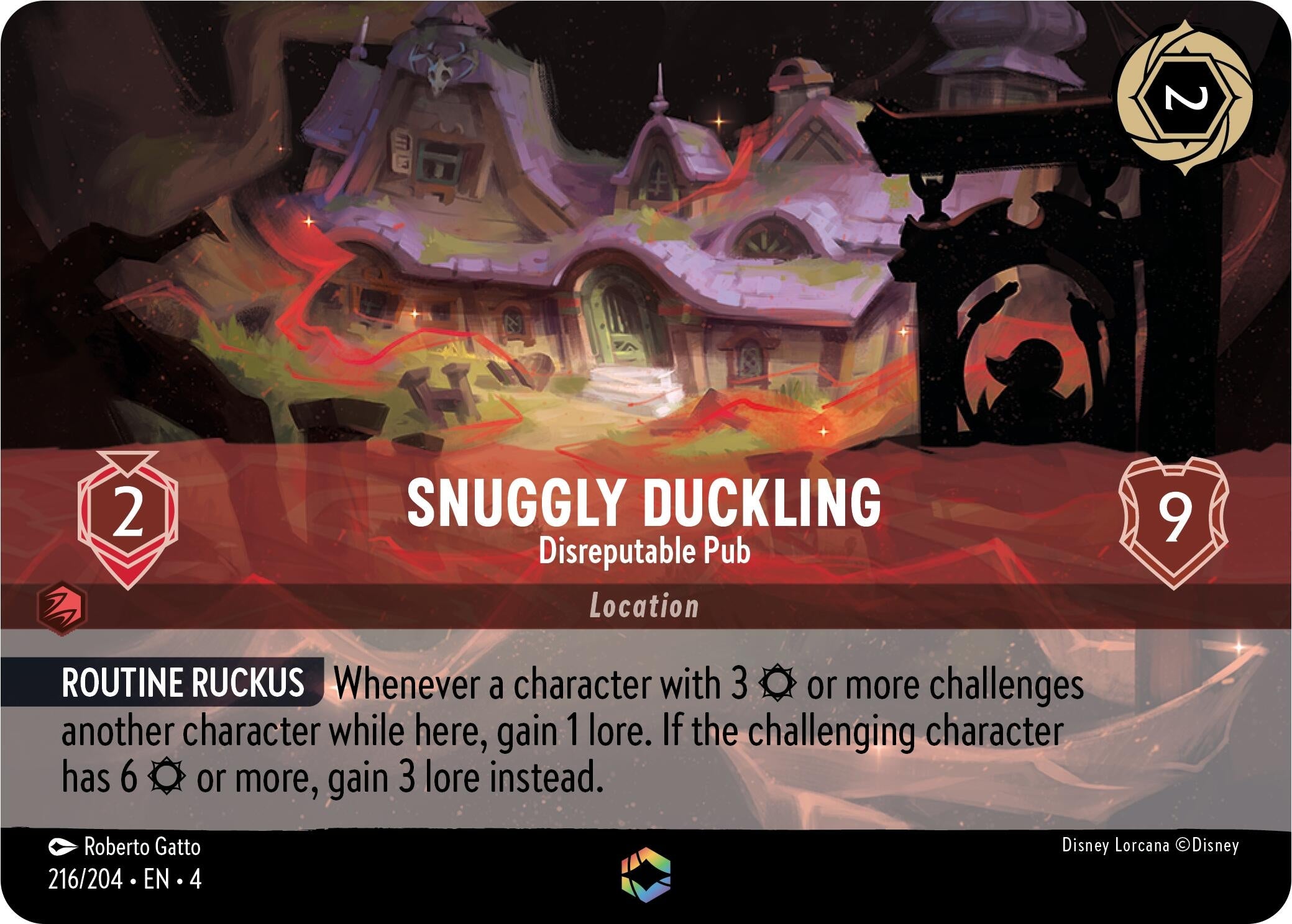 Image for Snuggly Duckling - Disreputable Pub (Enchanted) (216/204) (Ursula's Return) (4) - Disney Lorcana