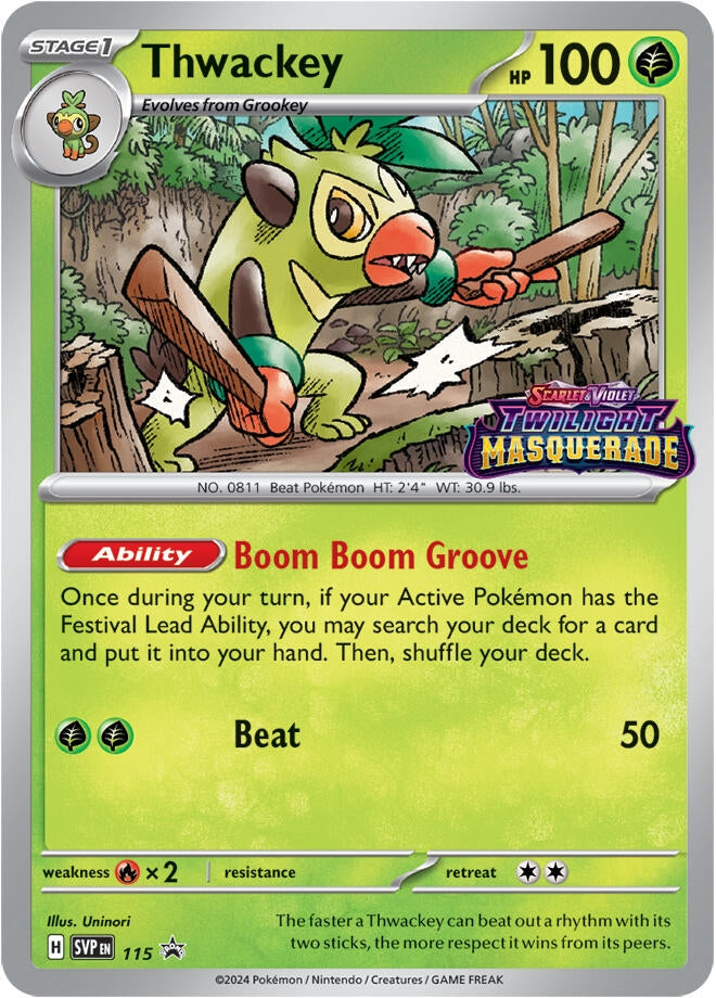 Image for Thwackey - 115 (115) (SV: Scarlet & Violet Promo Cards) (SVP) - Pokemon