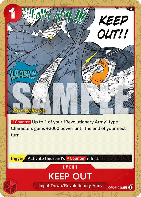 Image for Keep Out (OP07-018) (500 Years in the Future Pre-Release Cards) (OP07 PRE) - One Piece Card Game