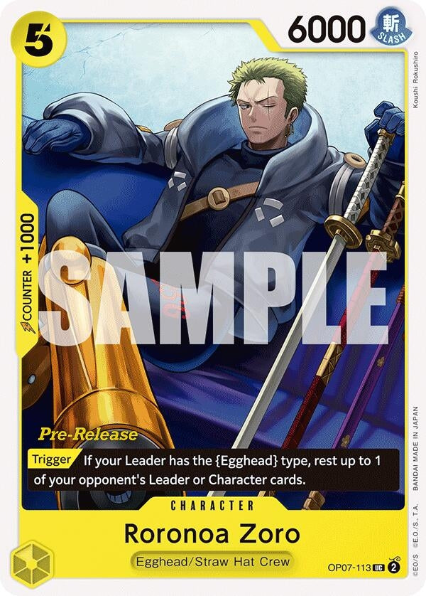 Image for Roronoa Zoro (113) (OP07-113) (500 Years in the Future Pre-Release Cards) (OP07 PRE) - One Piece Card Game